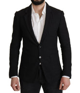 Dolce & Gabbana Black Single Breasted Coat Men Blazer -   -  Dolce & Gabbana.